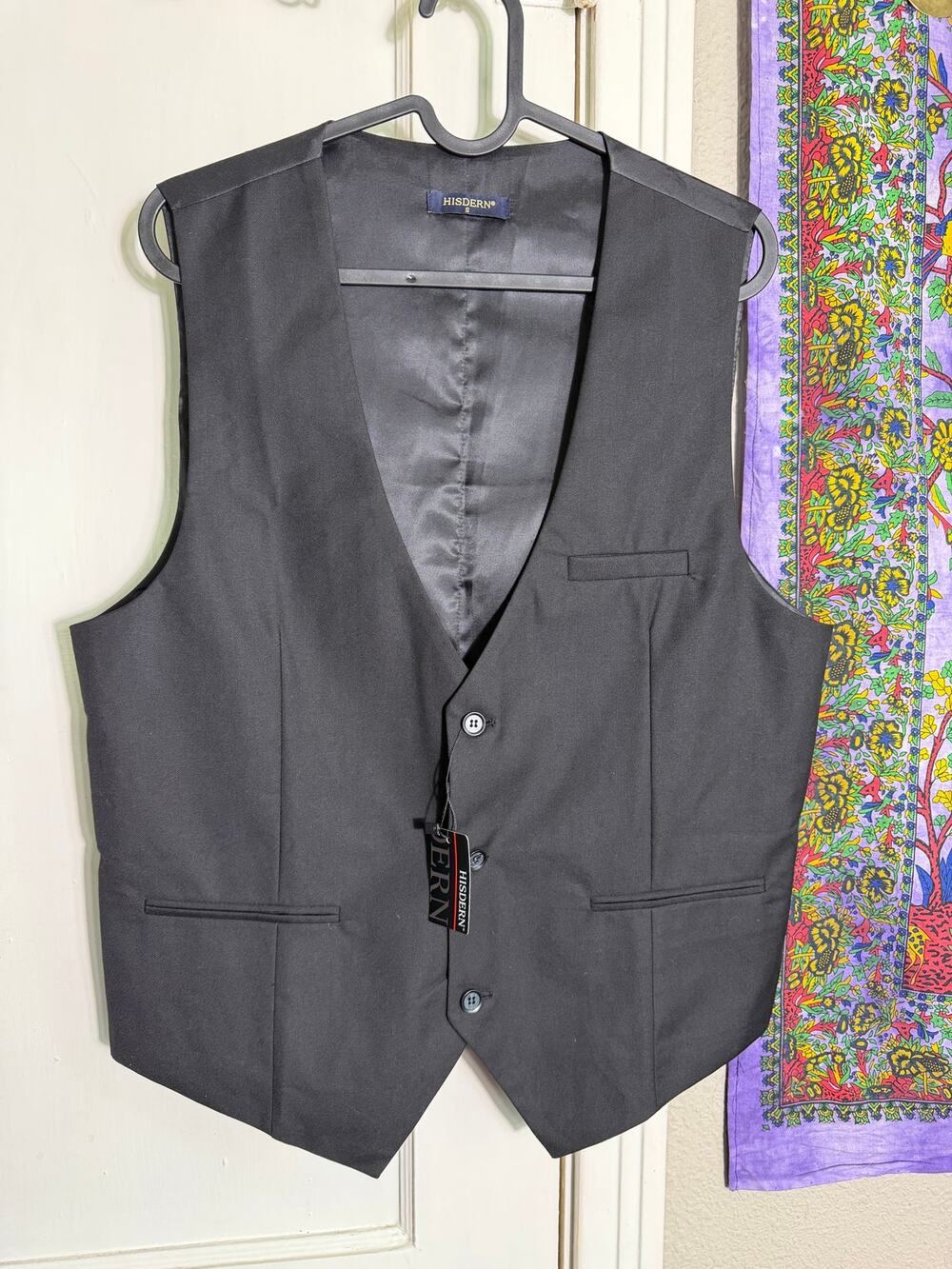 Hisdern Men's Black Formal Suit Vest – New With Tags